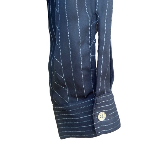 NWT Michael Kors Womens Size Medium Sheer High Low Hem Front Neck Tie Enclosure - Picture 7 of 10